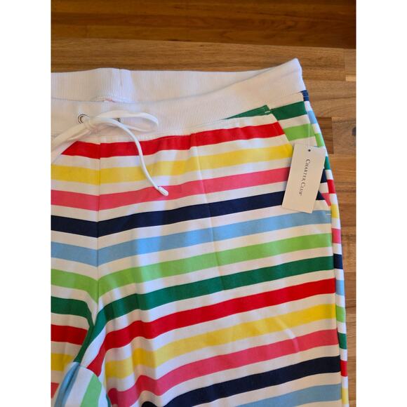 NWT Charter Club Rainbow Joggers Size XL Soft Stretch Pockets & Drawstring Waist - Picture 3 of 7